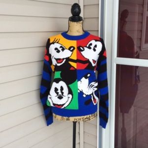 VINTAGE DISNEY MICKEY MOUSE COLOR BLOCK SWEATER